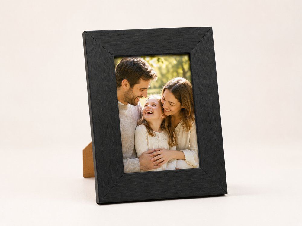 Porta-retrato 10×15 cm · Vidro 3 cm na cor Preto
