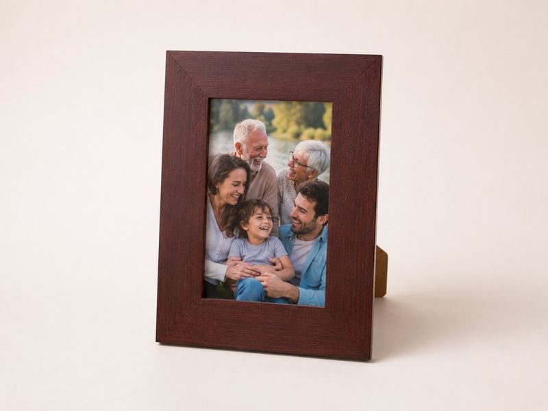 Porta-retrato 10×15 cm · Vidro 4 cm na cor Mogno