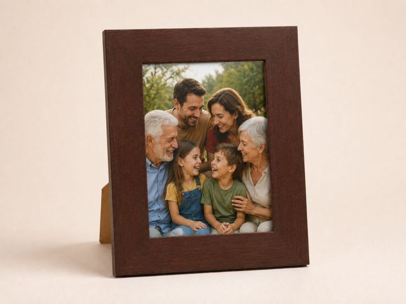Porta-retrato 13×18 cm · Vidro 3 cm na cor Mogno
