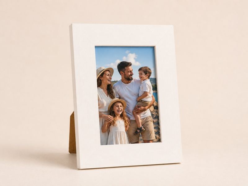 Porta-retrato 13×18 cm · Vidro 4 cm na cor Branco