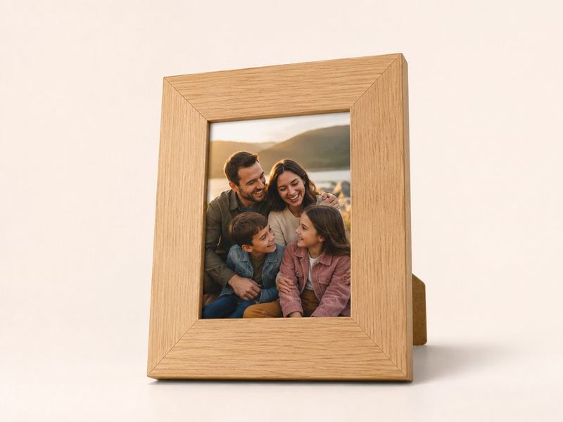 Porta-retrato 13×18 cm · Vidro 4 cm na cor Carvalho