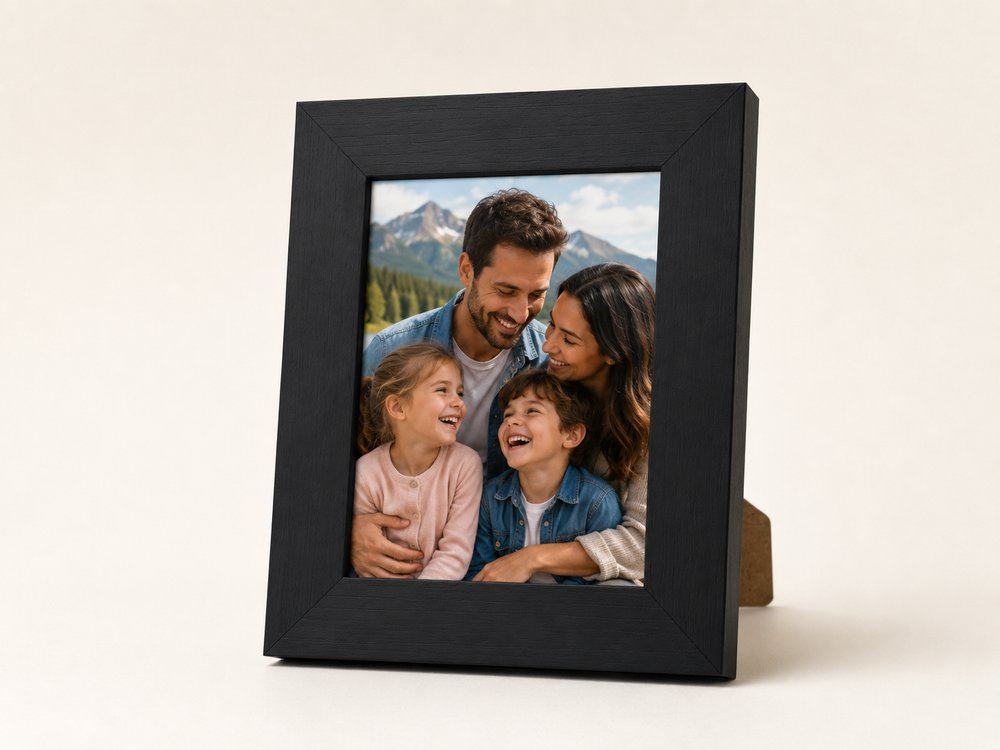 Porta-retrato 13×18 cm · Vidro 4 cm na cor Preto
