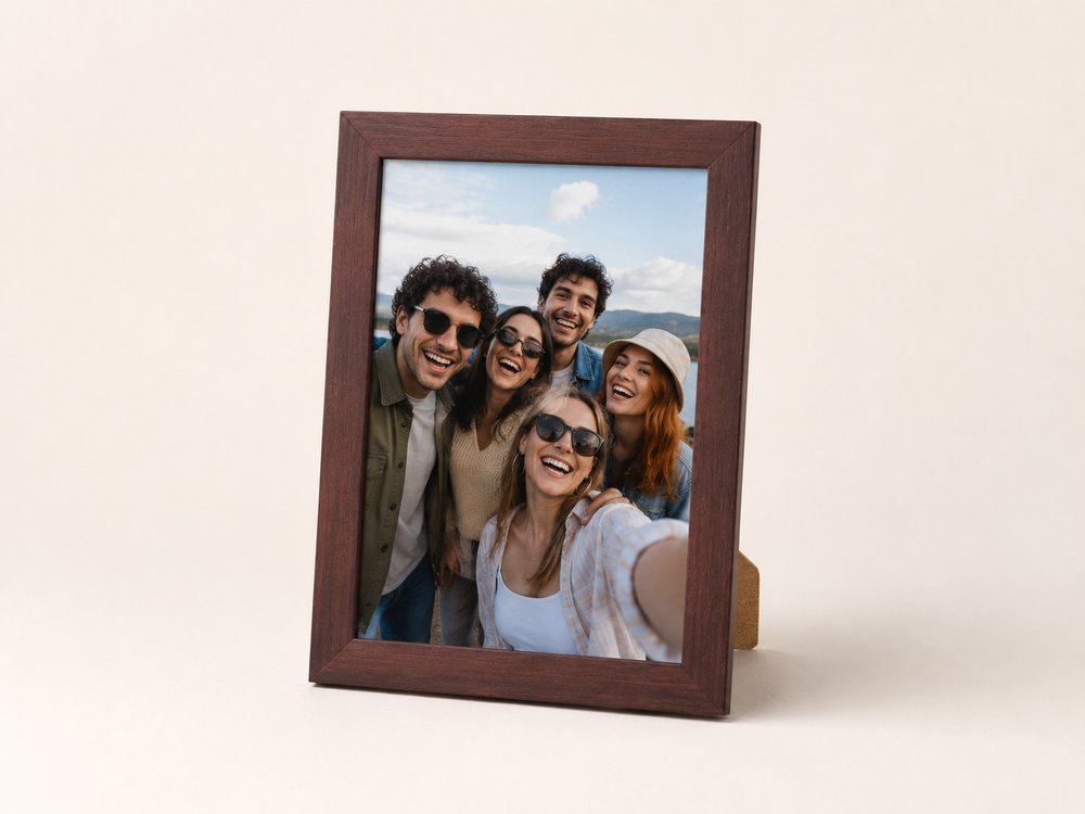 Porta-retrato 15×21 cm · Vidro 2 cm na cor Mogno