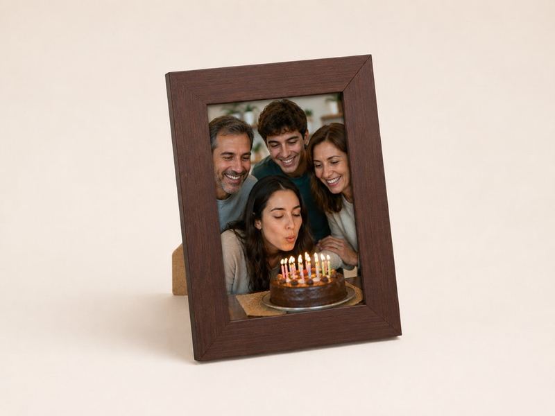 Porta-retrato 15×21 cm · Vidro 3 cm na cor Mogno