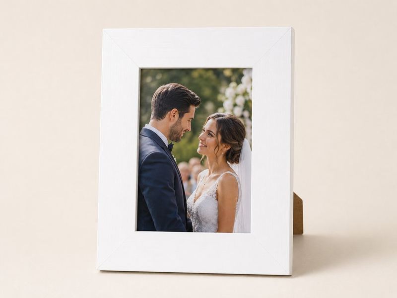Porta-retrato 15×21 cm · Vidro 4 cm na cor Branco