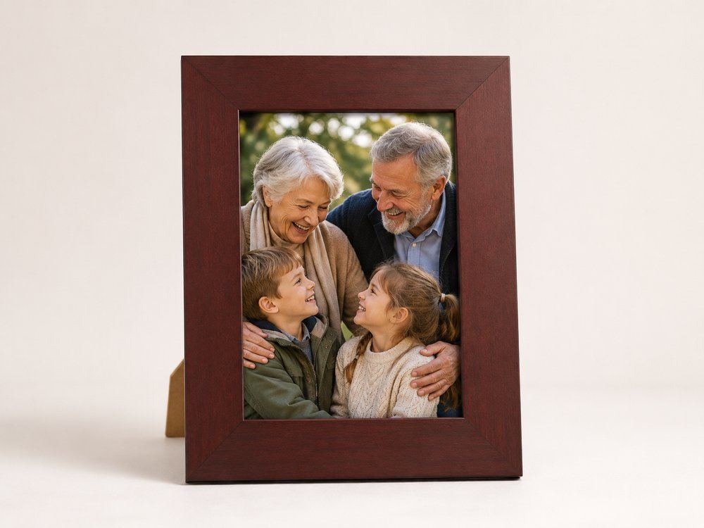 Porta-retrato 15×21 cm · Vidro 4 cm na cor Mogno