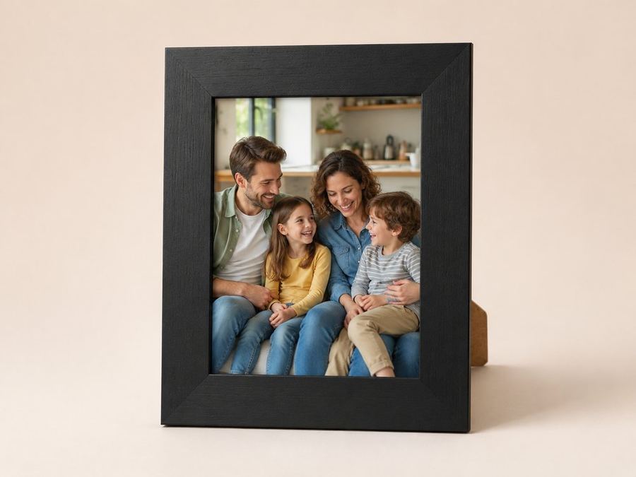 Porta-retrato 15×21 cm · Vidro 4 cm na cor Preto