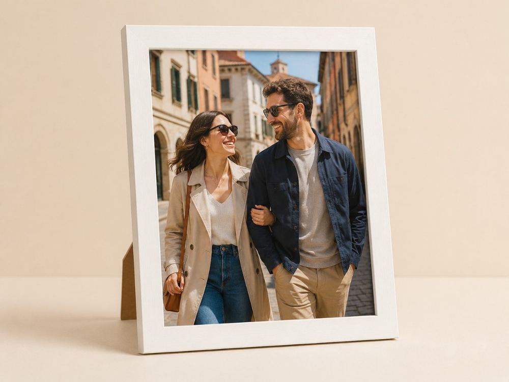 Porta-retrato 20×25 cm · Vidro 2 cm na cor Branco