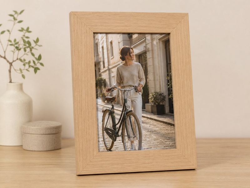 Porta-retrato 20×30 cm · Vidro 4 cm na cor Carvalho