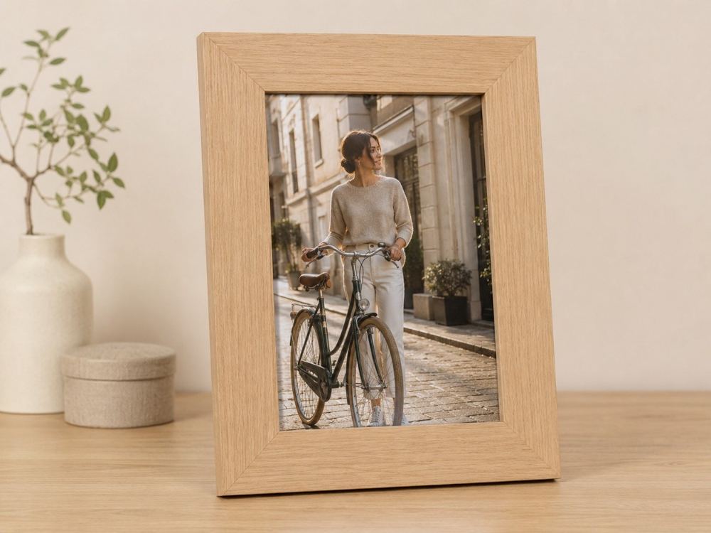 Porta-retrato 20×30 cm · Vidro 4 cm na cor Carvalho