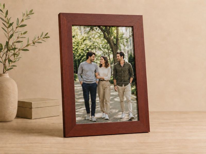 Porta-retrato 20×30 cm · Vidro 3 cm na cor Mogno