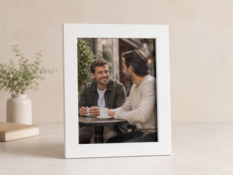 Porta-retrato 20×25 cm · Vidro 3 cm na cor Branco