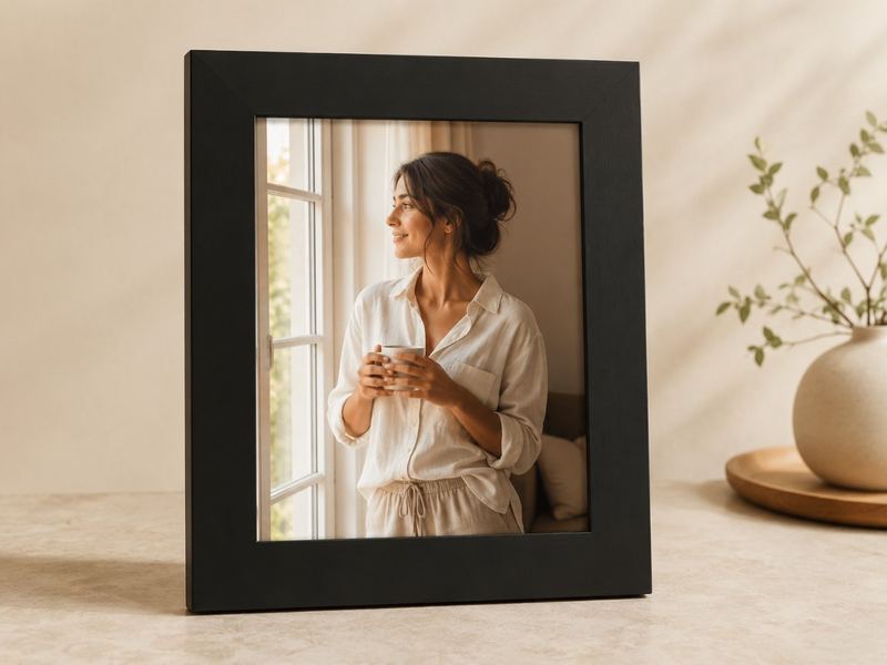 Porta-retrato 25×30 cm · Vidro 4 cm na cor Preto