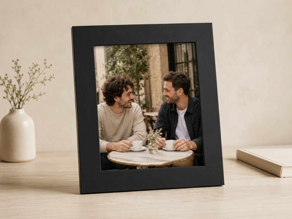 Porta-retrato 20×25 cm · Vidro 3 cm na cor Preto