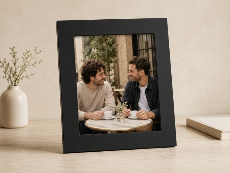 Porta-retrato 20×25 cm · Vidro 3 cm na cor Preto