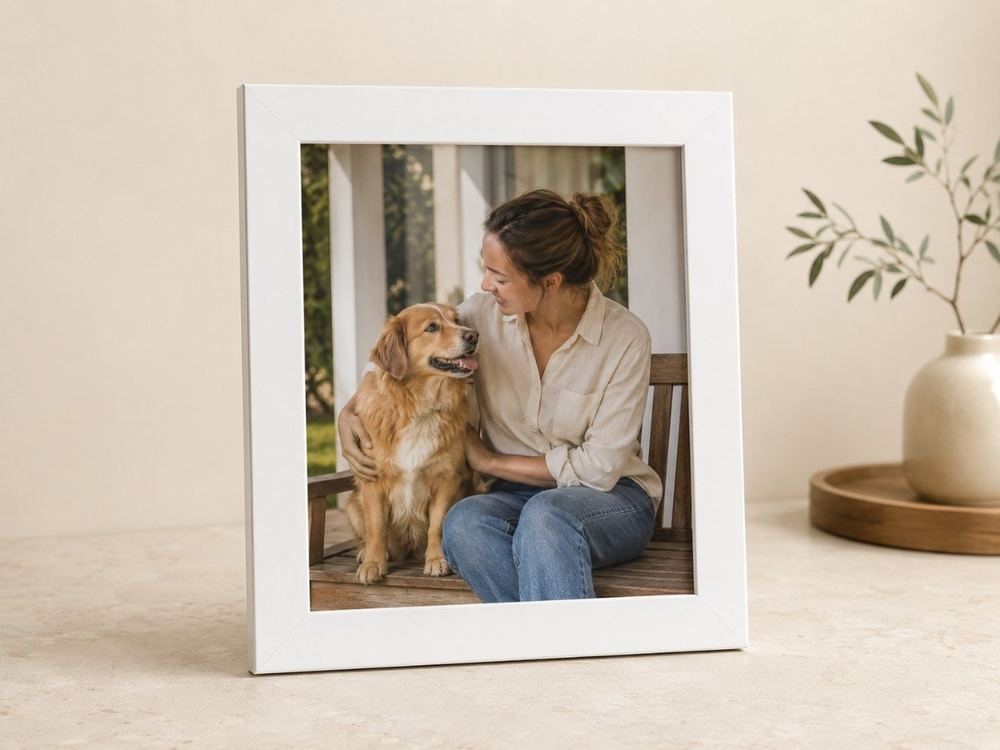 Porta-retrato 25×30 cm · Vidro 3 cm na cor Branco