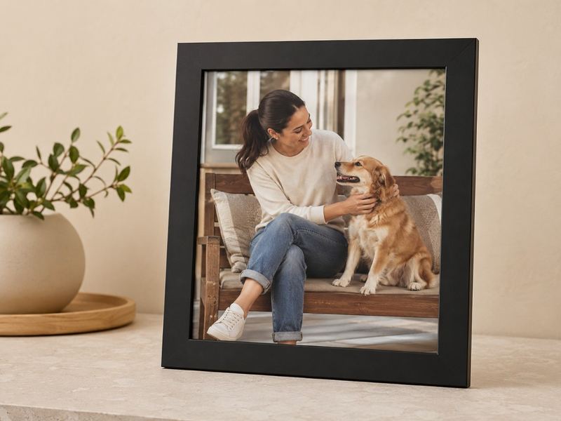 Porta-retrato 25×30 cm · Vidro 3 cm na cor Preto