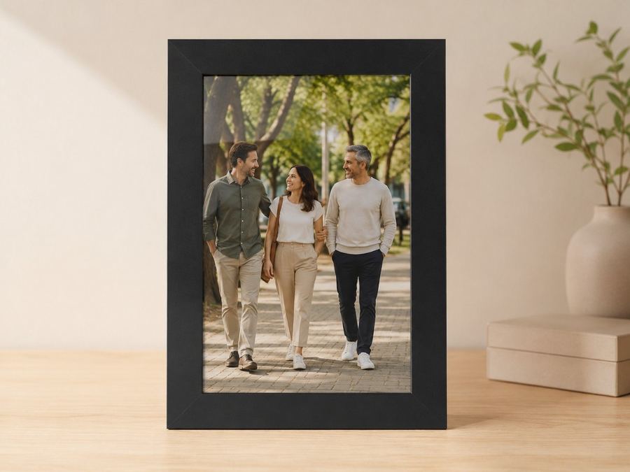 Porta-retrato 20×30 cm · Vidro 3 cm na cor Preto