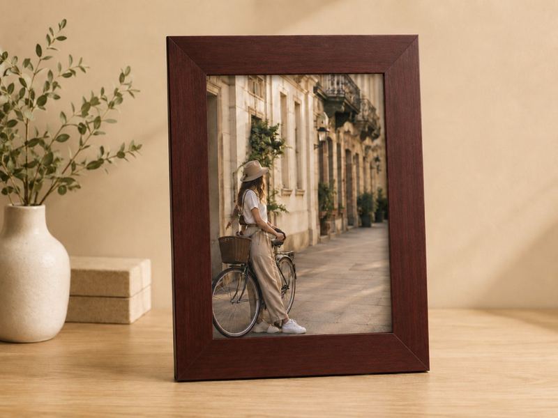 Porta-retrato 20×30 cm · Vidro 4 cm na cor Mogno