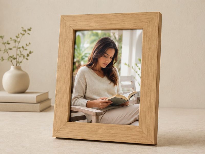 Porta-retrato 20×25 cm · Vidro 4 cm na cor Carvalho