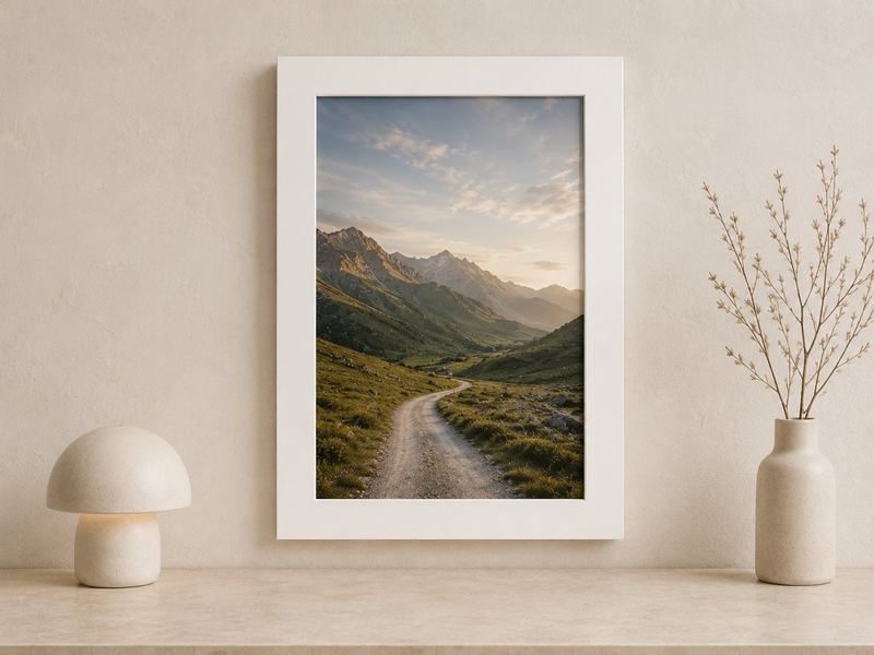 Combo Foto + Moldura 30x40 · com Vidro na cor Carvalho · Borda 4 cm