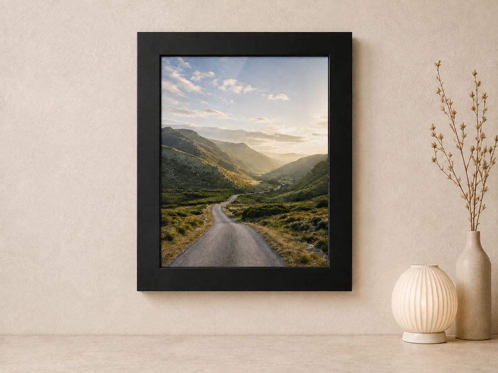 Combo Foto + Moldura 40x50 · com Vidro na cor Carvalho · Borda 4 cm