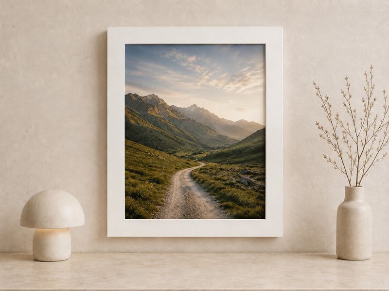 Combo Foto + Moldura 40x50 · com Vidro na cor Carvalho · Borda 4 cm