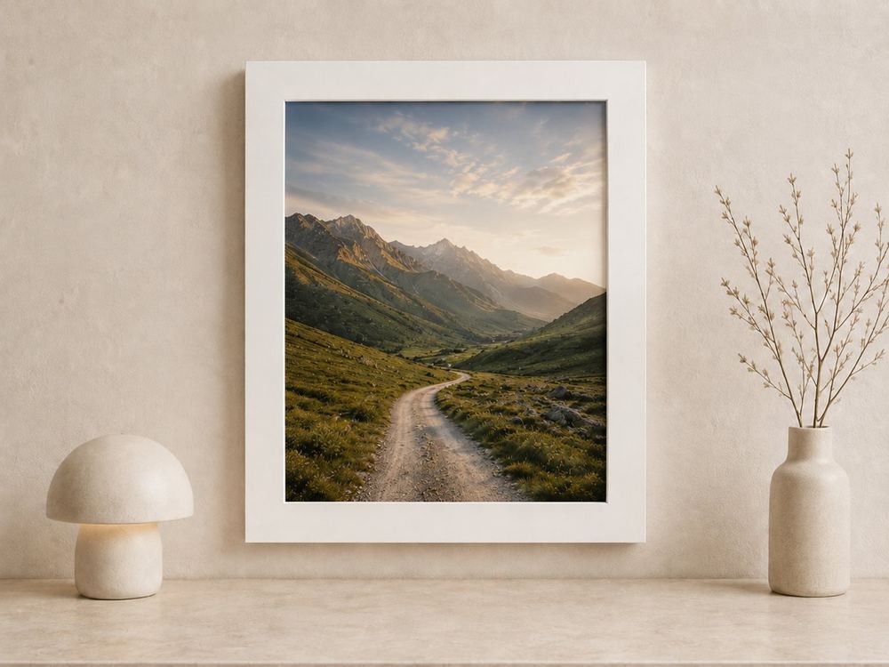 Combo Foto + Moldura 40x50 · com Vidro na cor Carvalho · Borda 4 cm