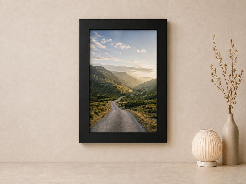 Combo Foto + Moldura 40x60 · com Vidro na cor Carvalho · Borda 4 cm
