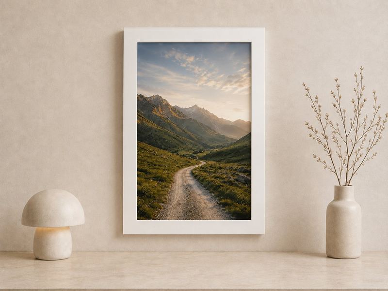 Combo Foto + Moldura 40x60 · com Vidro na cor Carvalho · Borda 4 cm