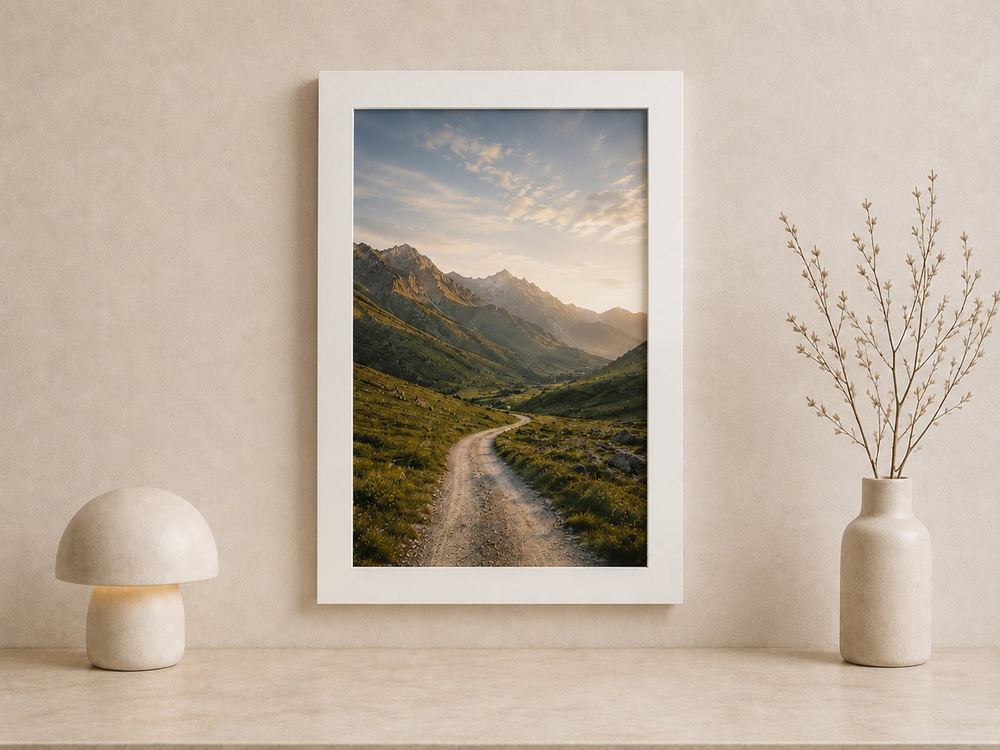 Combo Foto + Moldura 40x60 · com Vidro na cor Carvalho · Borda 4 cm