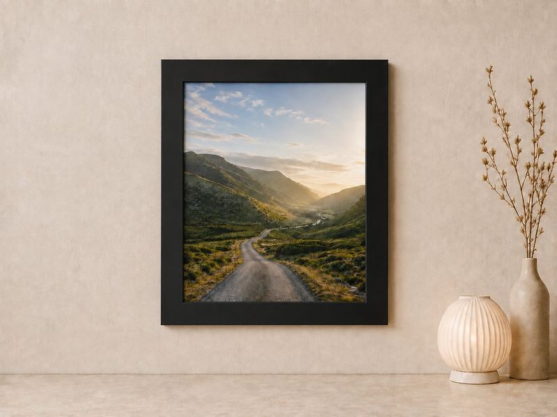 Combo Foto + Moldura 50x60 · com Vidro na cor Carvalho · Borda 4 cm