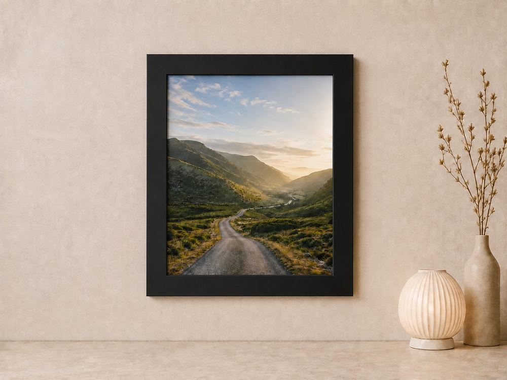 Combo Foto + Moldura 50x60 · com Vidro na cor Carvalho · Borda 4 cm