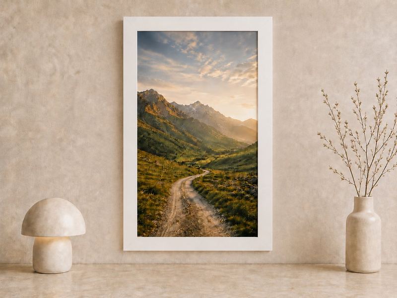 Combo Foto + Moldura 60x90 · com Vidro na cor Carvalho · Borda 4 cm