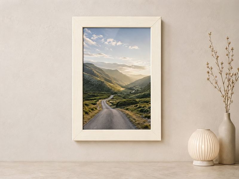 Combo Foto + Moldura 30x40 · com Vidro na cor Branco · Borda 4 cm
