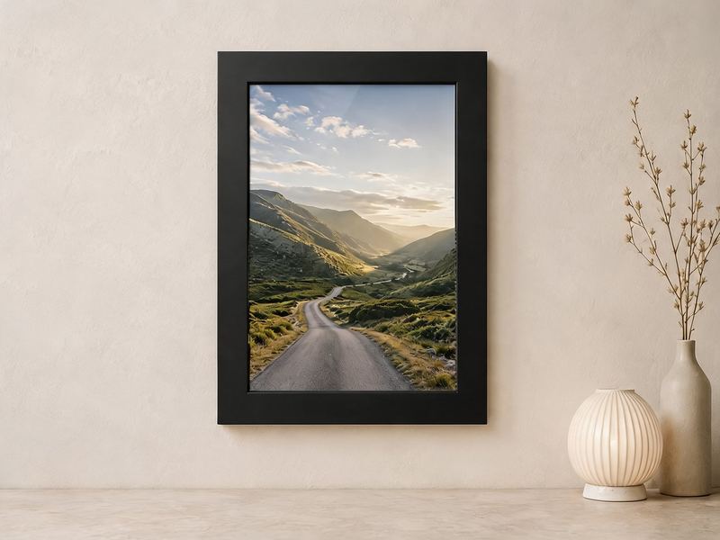 Combo Foto + Moldura 30x40 · com Vidro na cor Preto · Borda 4 cm