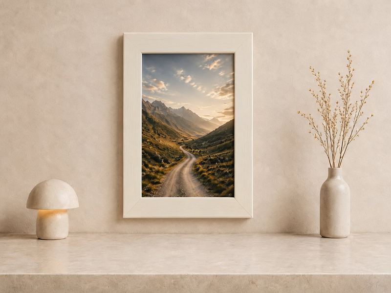 Combo Foto + Moldura 30x40 · com Vidro na cor Branco · Borda 6 cm