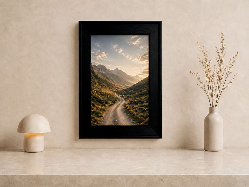 Combo Foto + Moldura 30x40 · com Vidro na cor Preto · Borda 6 cm